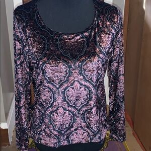Jones New York velvet print top